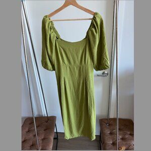 C&A Mexico - Green Linen midi dress - size XL